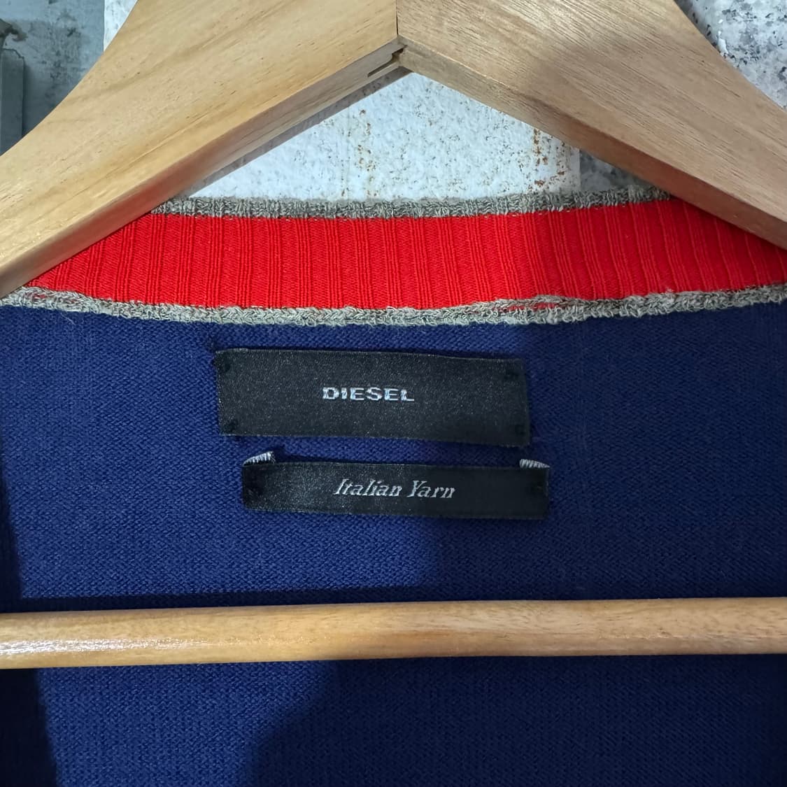 디젤 로고 블럭 얀 가디건 상품이미지10