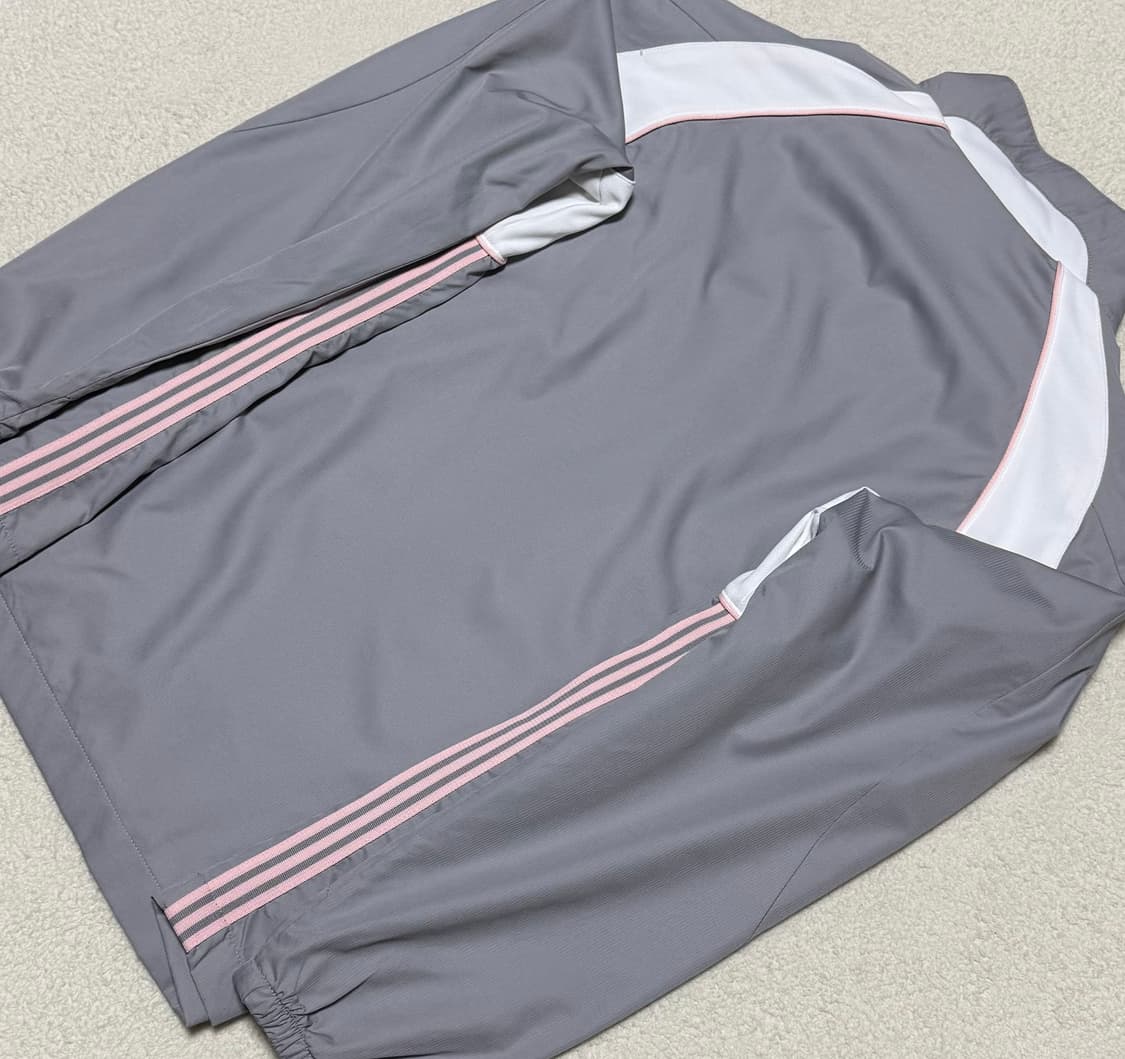 아디다스 그레이 핑크 사이드 3선 바람막이 상품이미지6