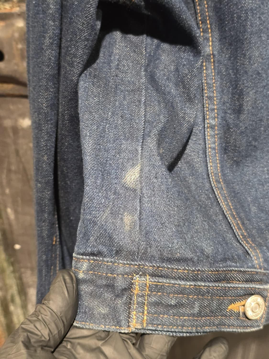Dark Wash Denim Trucker Jacket 상품이미지6
