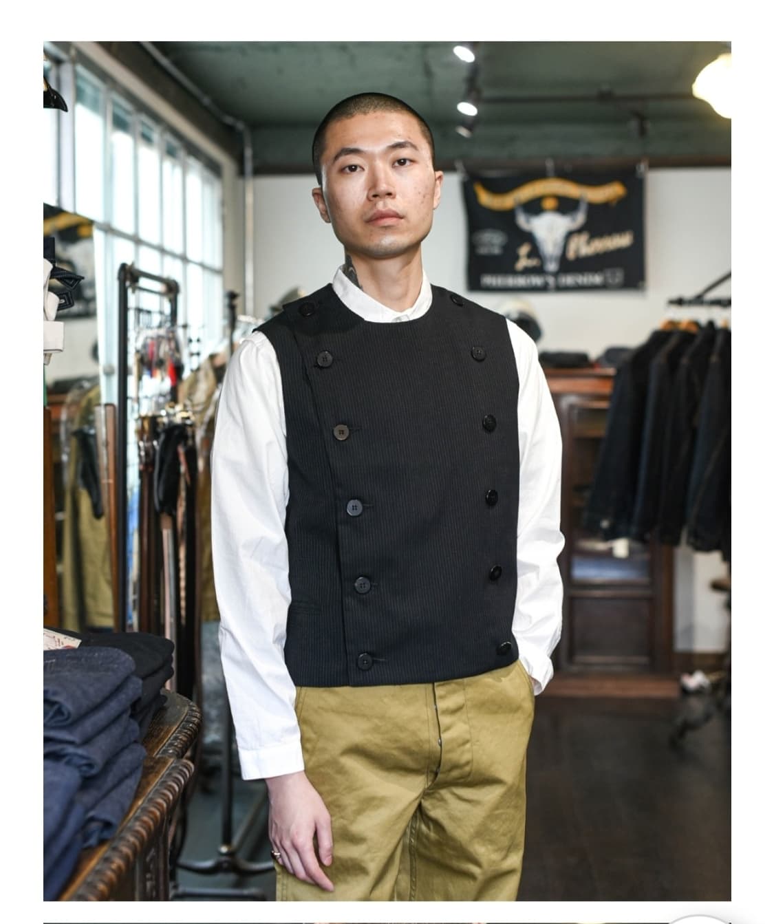 블랙사인 핀스트라이프 스윈들러 베스트 상품이미지4