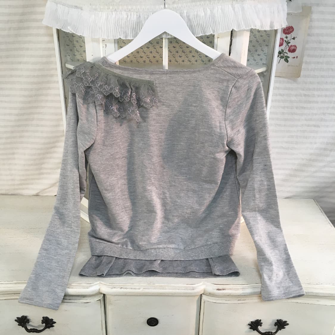jpn vintage gray mint lace cardigan 상품이미지10
