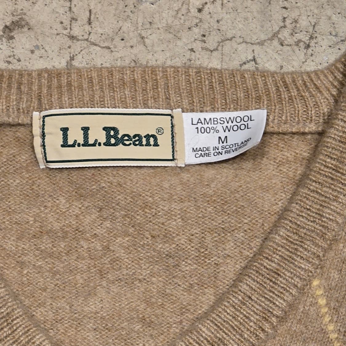 90s L.L.Bean 아가일 니트 조끼 램스울 상품이미지4