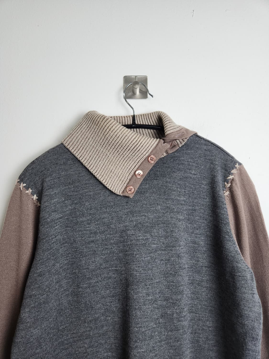 언발 넥 울 니트탑 상품이미지6