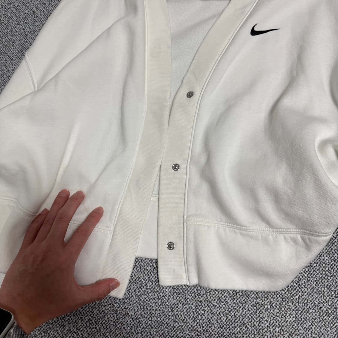나이키 스우시 가디건 화이트 우먼스 L 상품이미지3