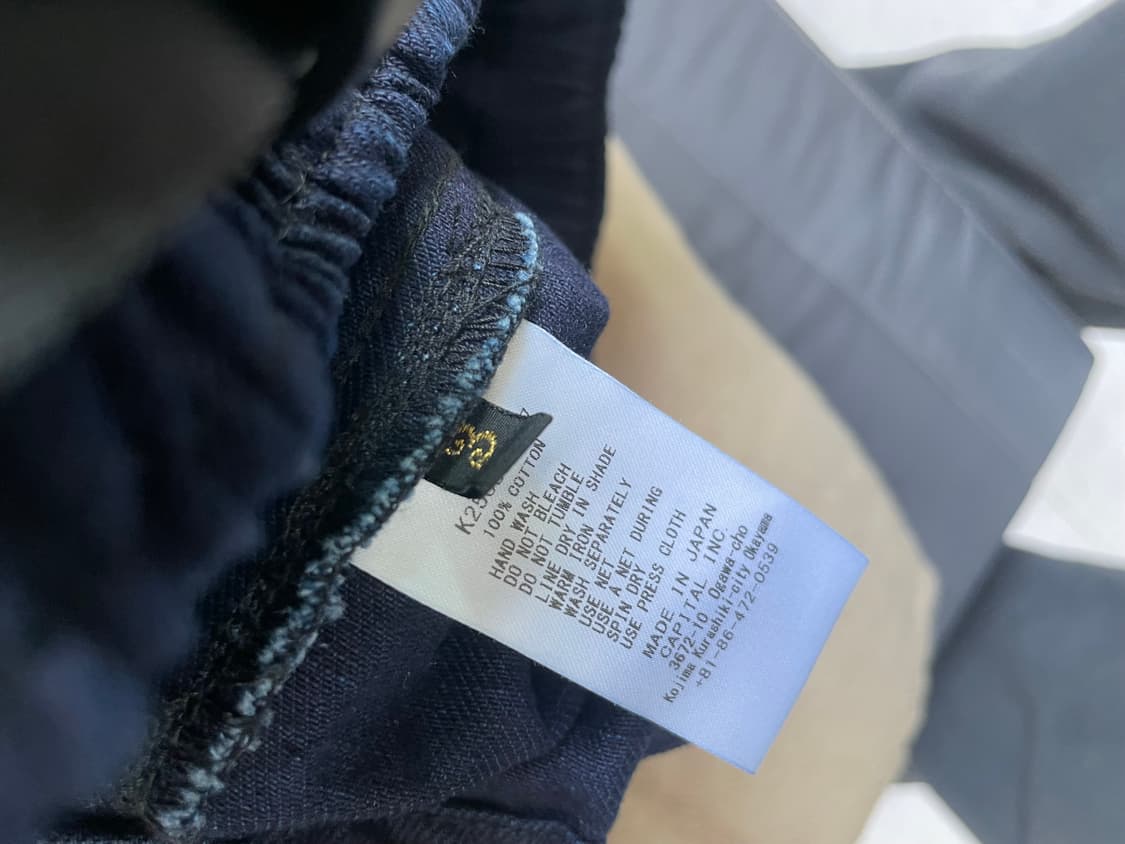 캐피탈 10온즈 IDG x IDG 데님 이지 쇼츠 후로시키 자수 인디고 상품이미지4