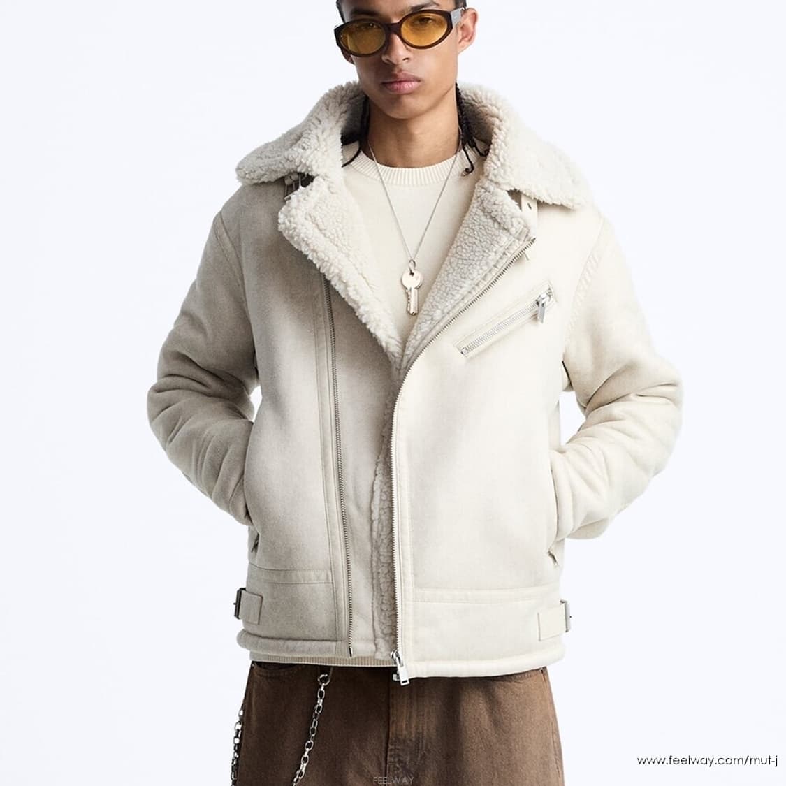 ZARA 자라 스웨이드 무스탕 자켓 아이보리 (정가 9만원) 상품이미지4