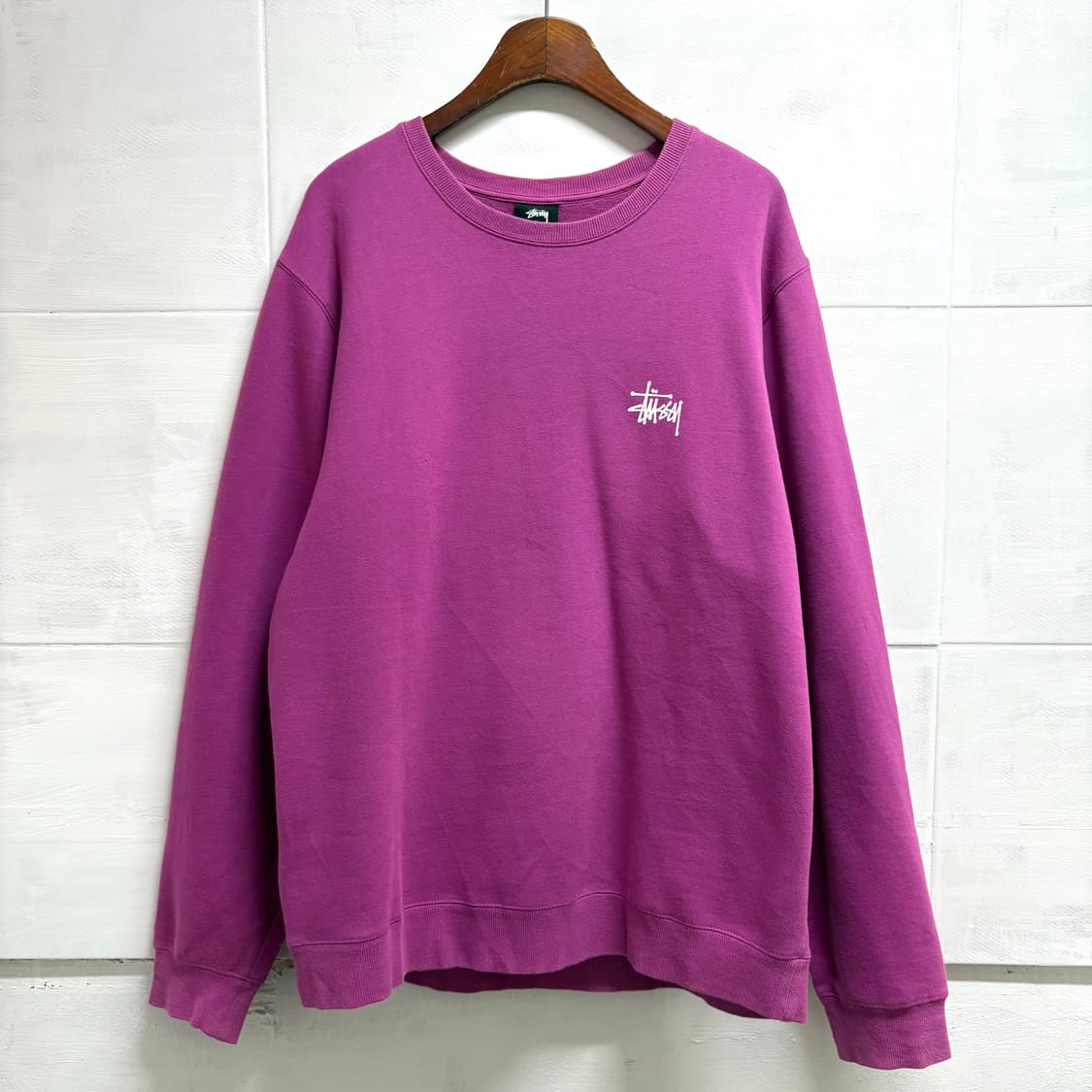 Stussy 스투시 마젠타 베이직 크루넥 스웻 맨투맨 L 상품이미지2