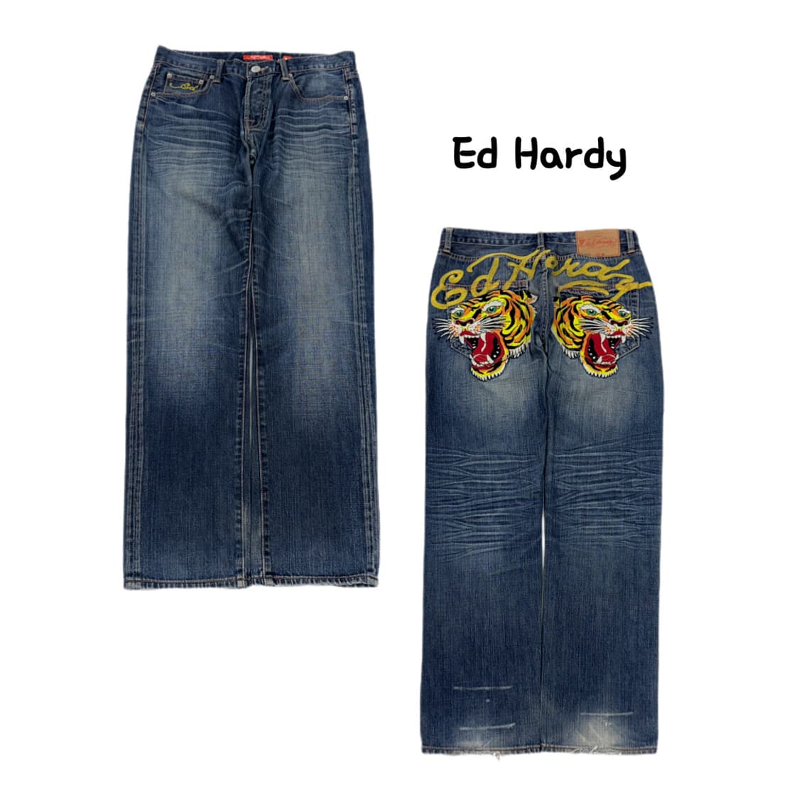에드하디 호랑이자수 워싱 오리엔탈 데님팬츠 상품이미지1