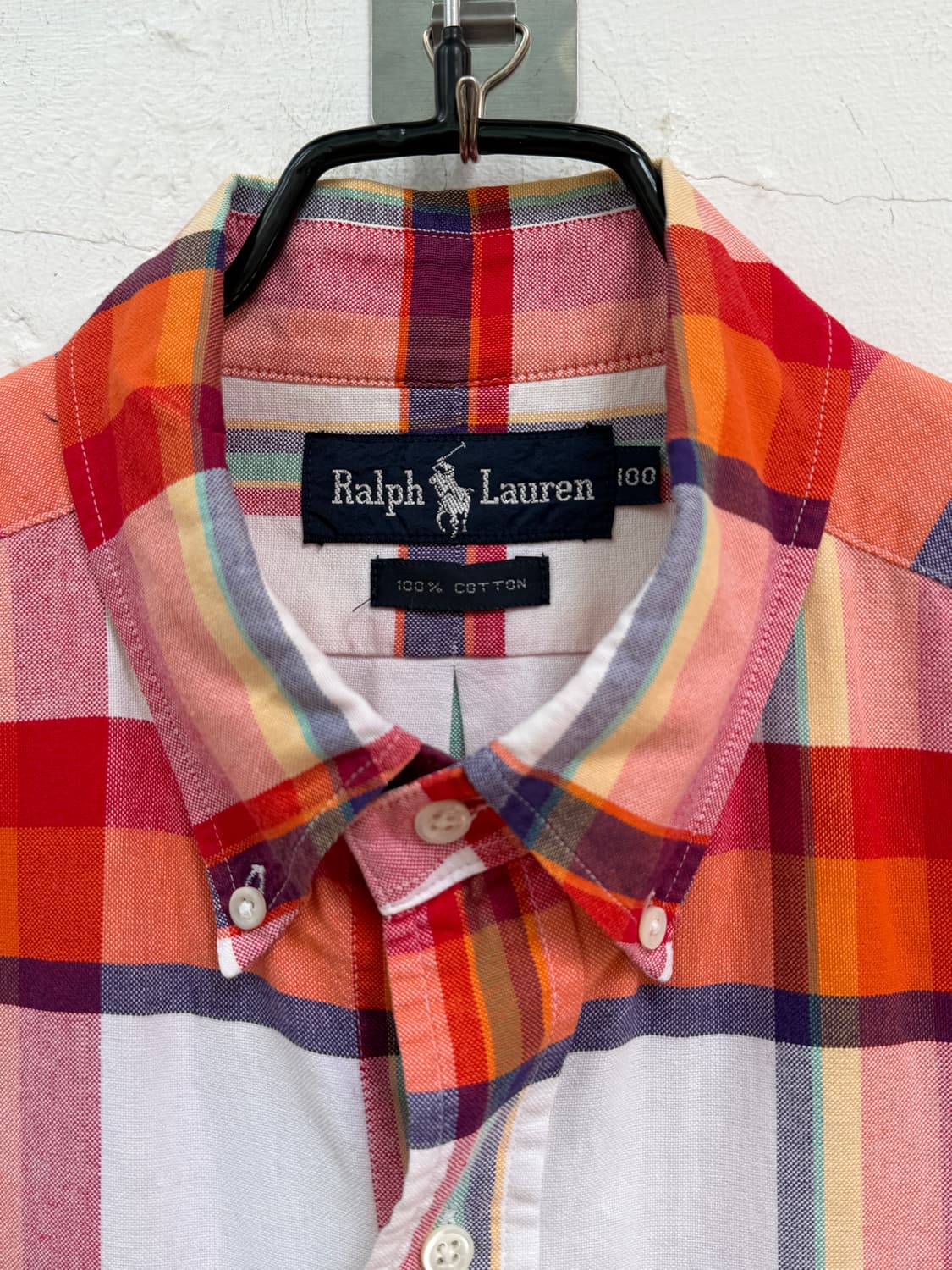 Ralph Lauren 마드라스 체크 반팔 버튼다운 셔츠 L 상품이미지2