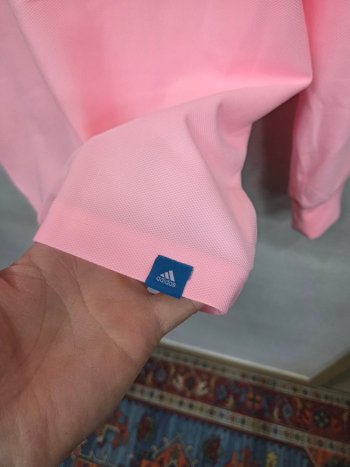  아디다스 올드스쿨 폴로 카라긴팔 연핑크 L 상품이미지3