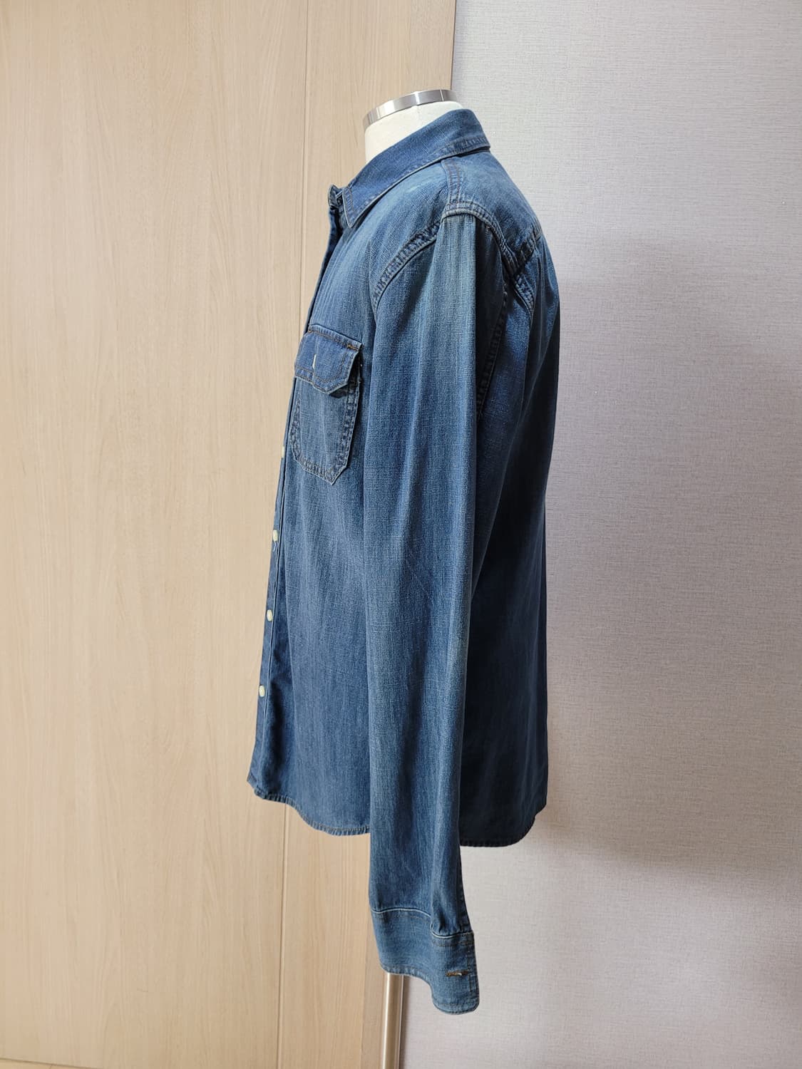 스파오 SPAO 남자 데님셔츠 L 블루 상품이미지4