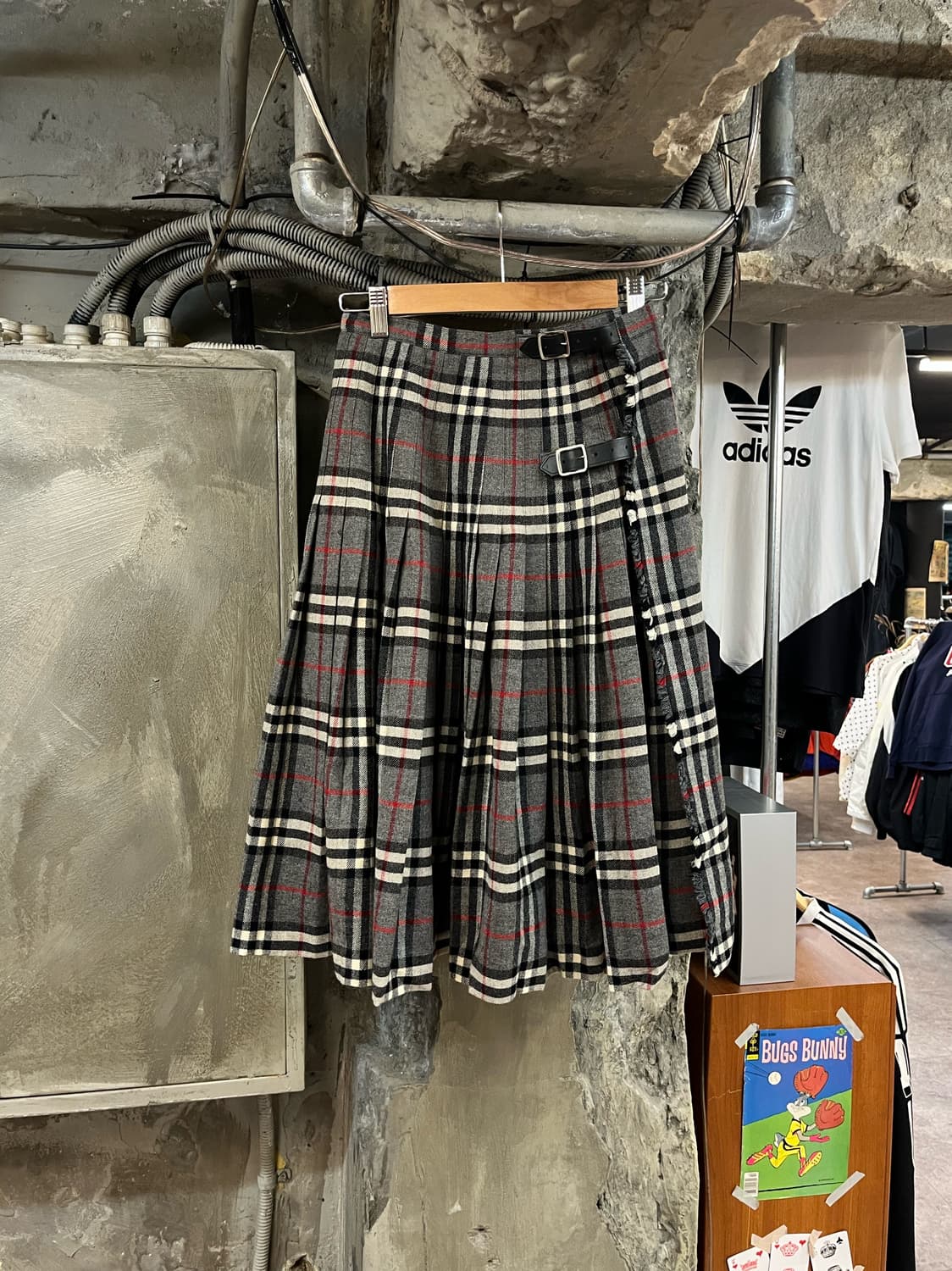 버버리 울 체크 플리츠 스커트 그레이 #csz2158 상품이미지1