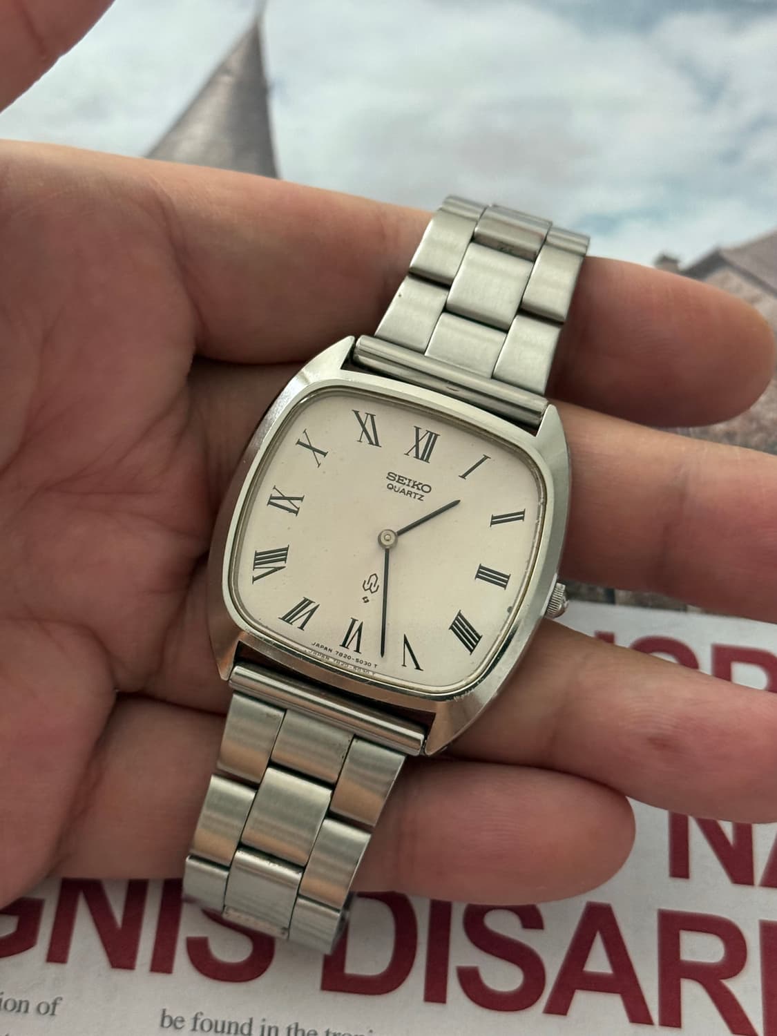 Seiko 세이코 쿼츠 스퀘어 로만 인덱스 1987 상품이미지3