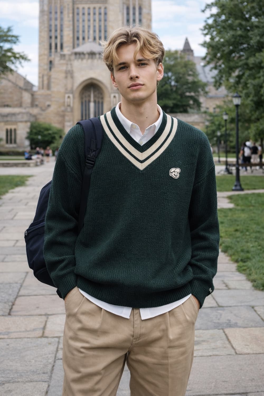 Ebbets Field Flannels 베츠 브이넥 배색 니트 상품이미지2