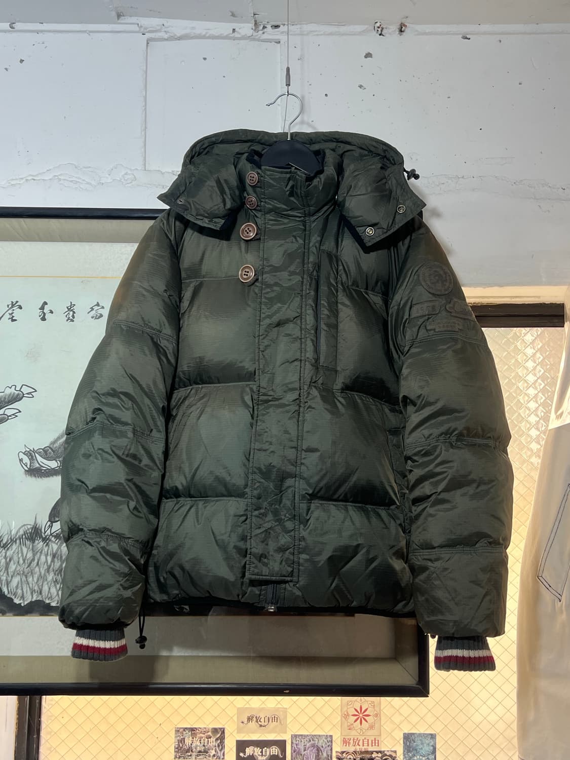 디젤 카키 구스다운 파카 상품이미지2