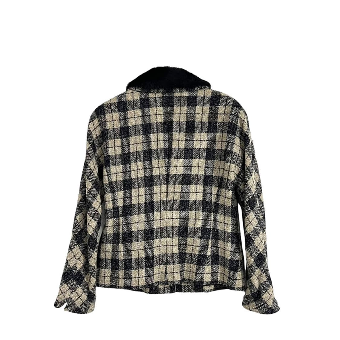 퍼 탈부착 체크 트위드 자켓 상품이미지3