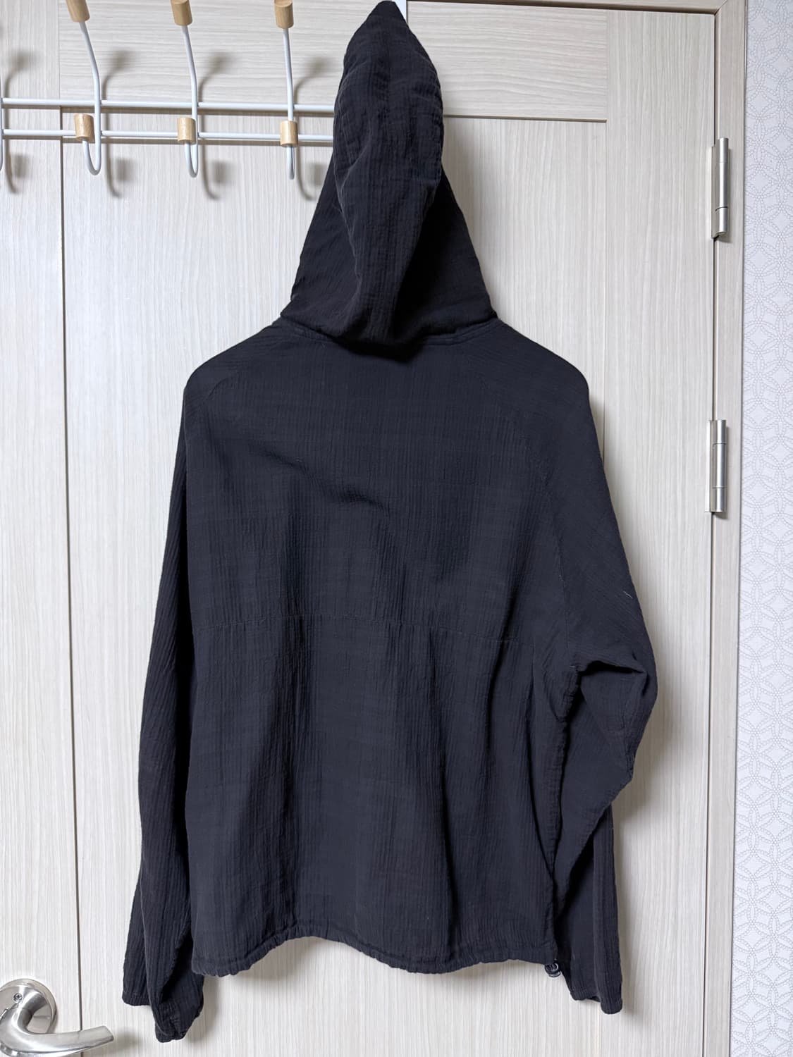 [3]폴리테루 휴먼인덱스 체크후디파카 블랙 상품이미지2