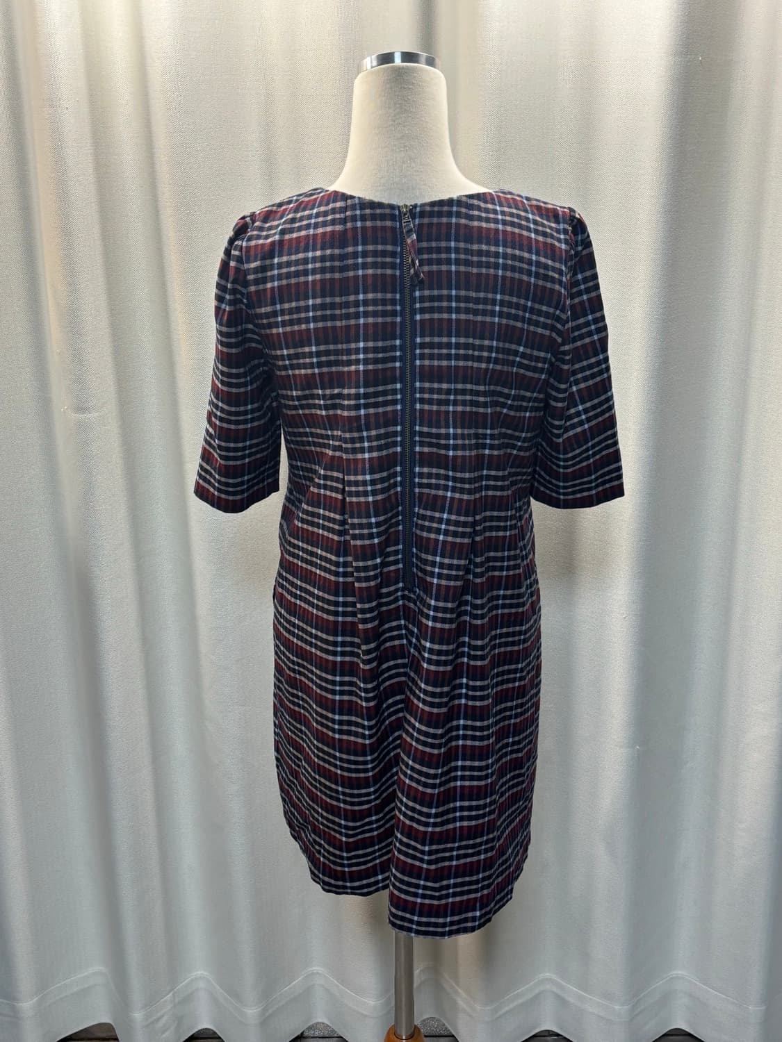 체크 반팔 원피스 상품이미지2