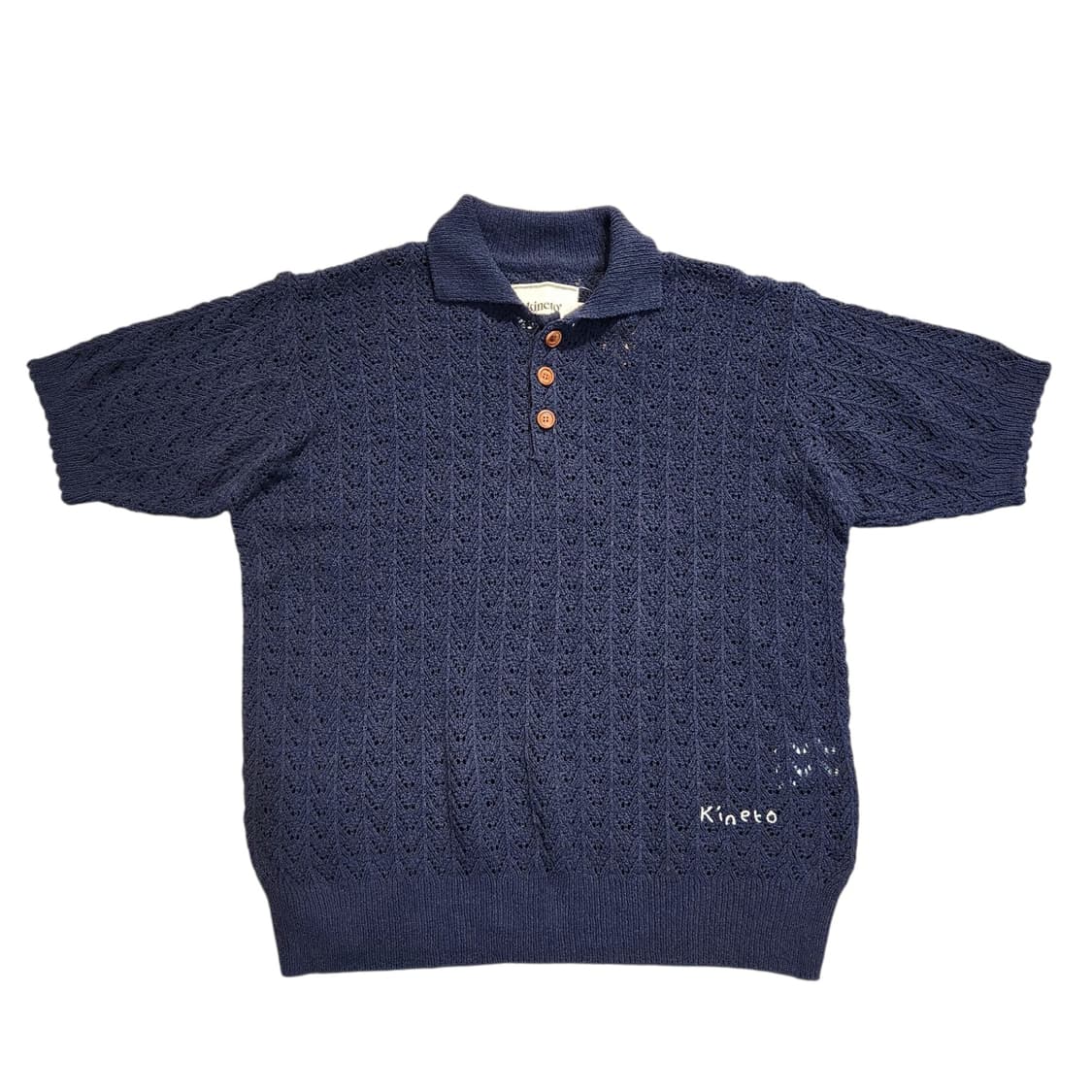Kineto 니트 반팔 셔츠 네이비 (M) 상품이미지1