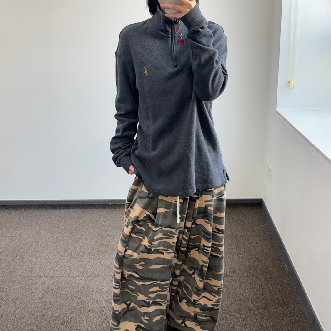 Polo 폴로 멀티포니 반집업 차콜 니트 상품이미지1