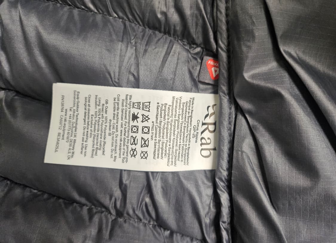 Rab 랩 씨러스 알파인 경량패딩 S사이즈 블랙 상품이미지4