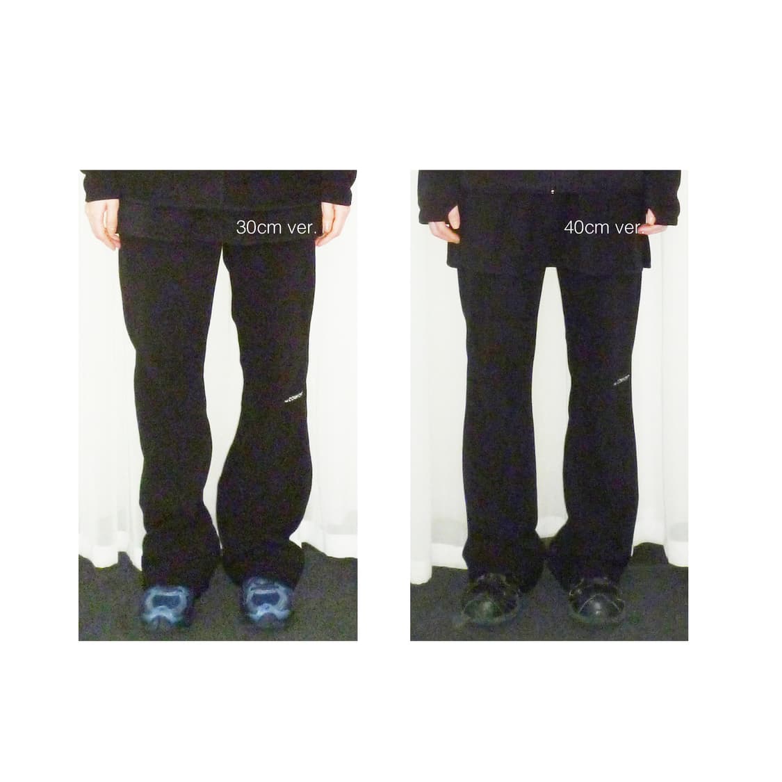 지초이 컴포트 24-006 플리스 슬림 레이어드 팬츠 (30cm) 블랙 상품이미지2