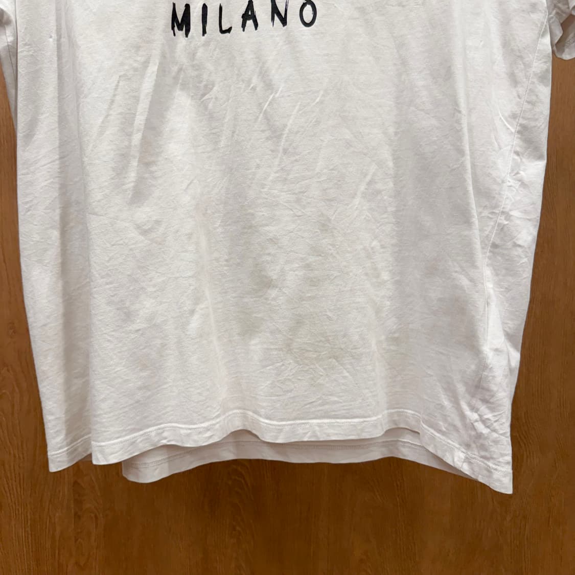 MSGM 밀라노 빅로고 프린트 반팔 티셔츠 크루넥 레귤러핏 화이트 상품이미지5