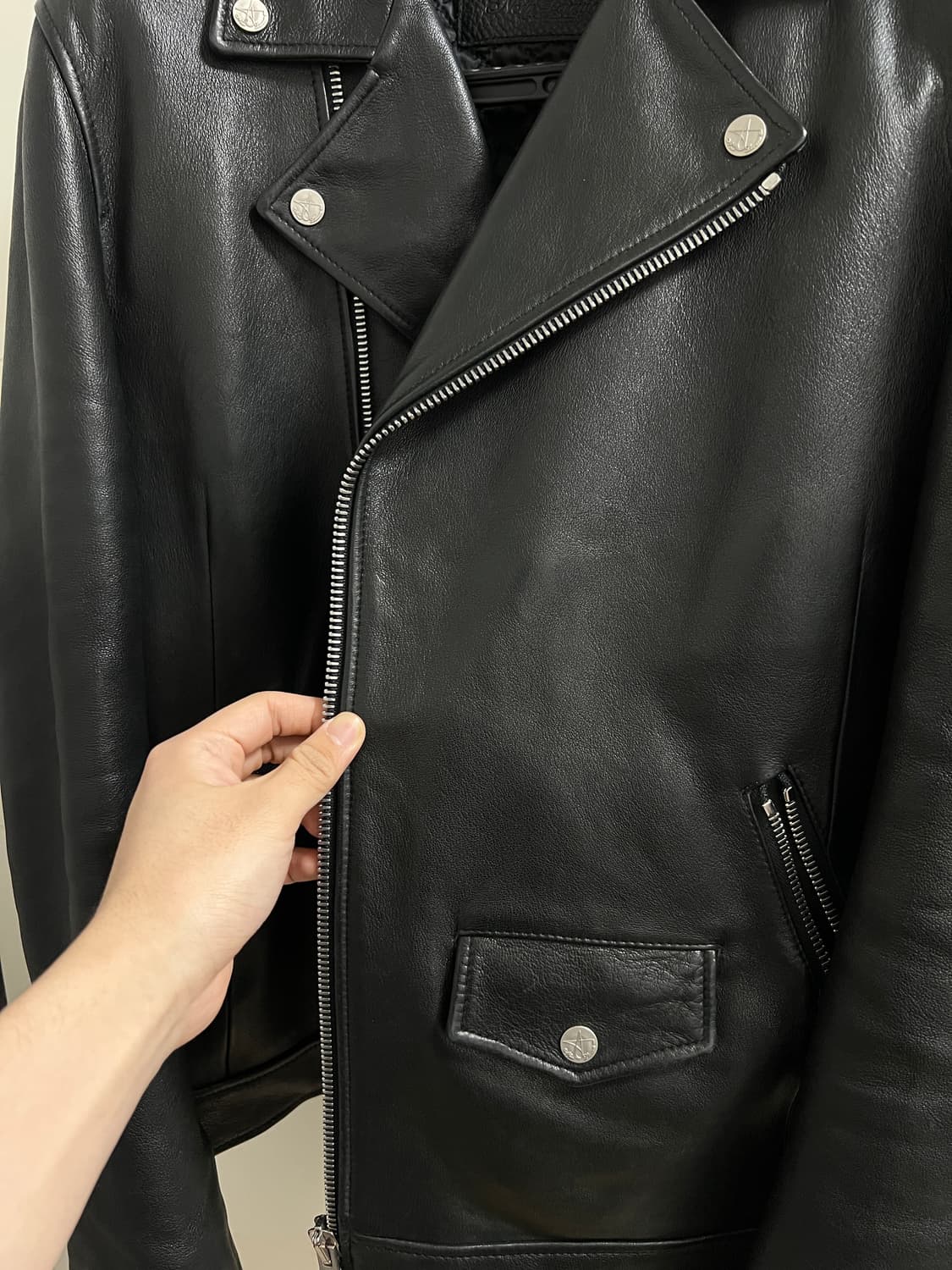 택포45) 느와르 라르메스 블랙라벨 램스킨 더블라이더 자켓 48 상품이미지2