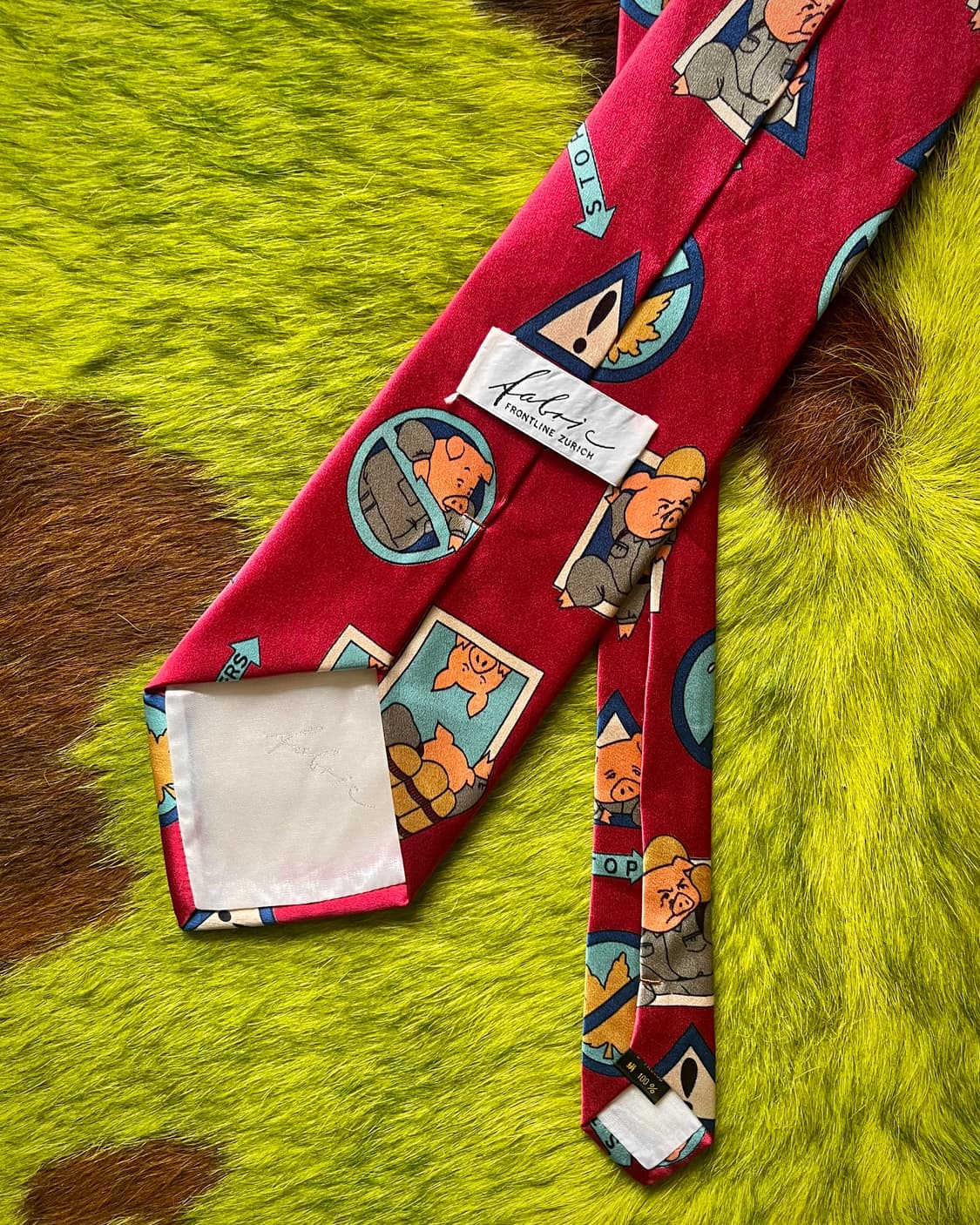 JPN Vintage Comic Art Pattern Silk Tie 상품이미지5