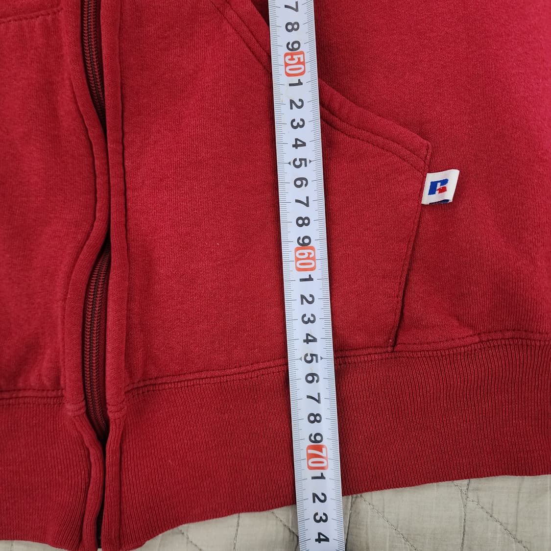 [XXL] 90s 빈티지 러셀 후드 집업 페이디드 레드/버건디 상품이미지8