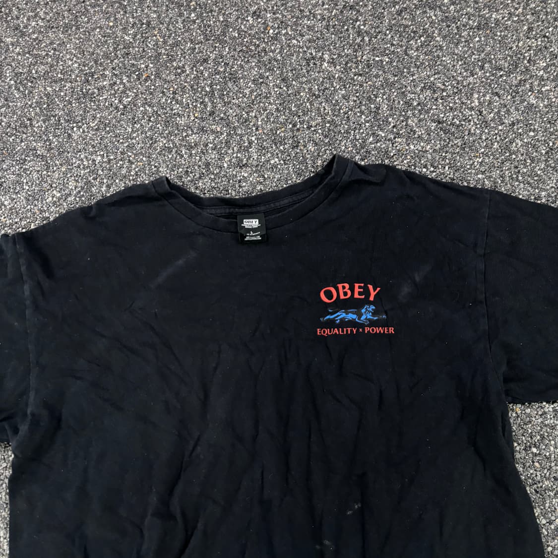 오베이 빅로고 블랙 반팔티 상품이미지3