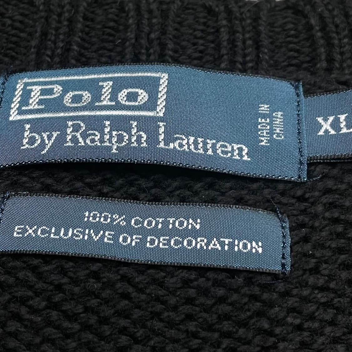 Polo  폴로 랄프로렌 자수 블랙 코튼 라운드 니트 상품이미지2