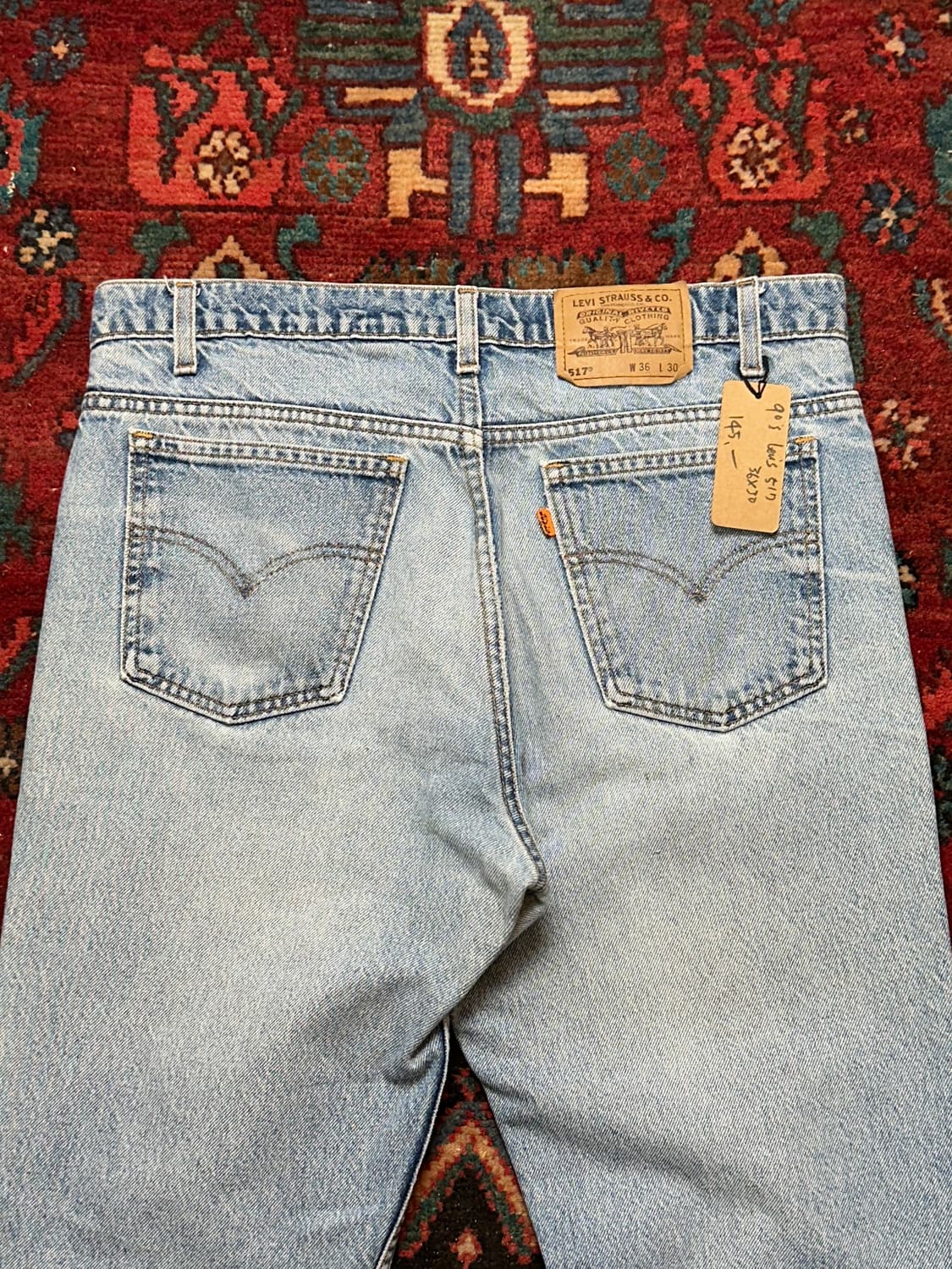 90's 빈티지 리바이스 517 오렌지탭 부츠컷 데님 플레어진 상품이미지5
