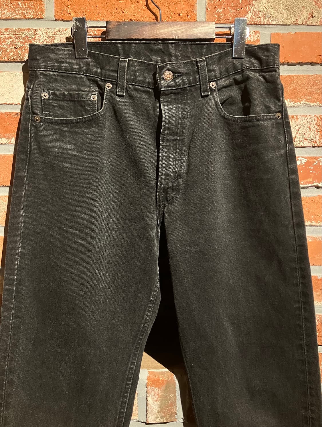 90s USA 빈티지 리바이스 505 블랙 데님 팬츠 상품이미지3