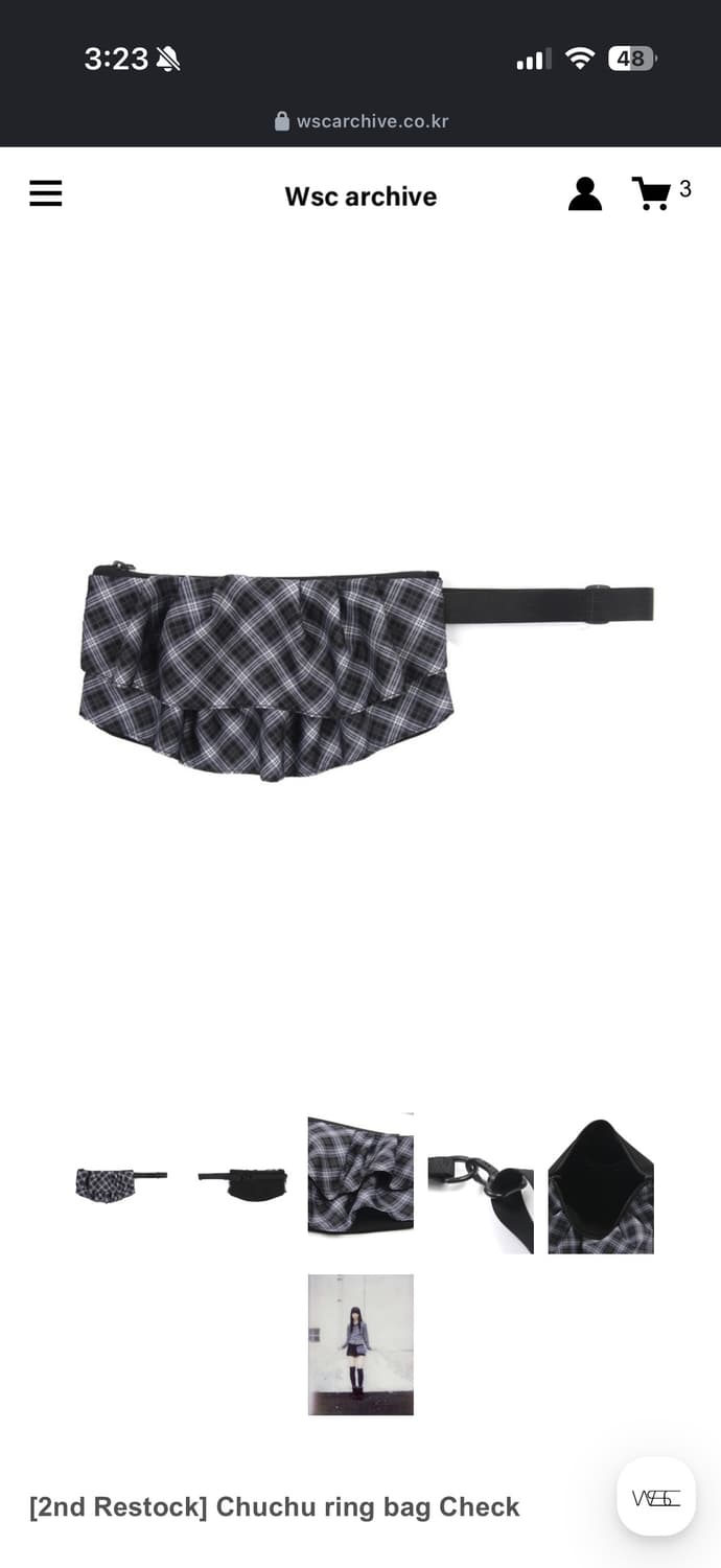 *구해요* Wsc아카이브 츄츄링백 체크 chuchu ring bag 상품이미지1