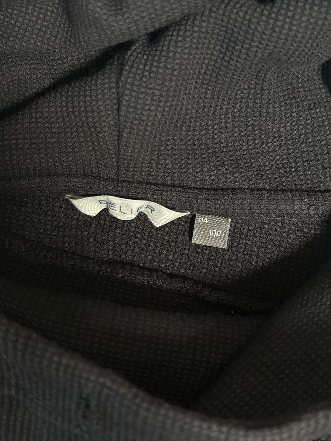 [100] 벨리에 후디드 롱슬리브 티셔츠 블랙 상품이미지4