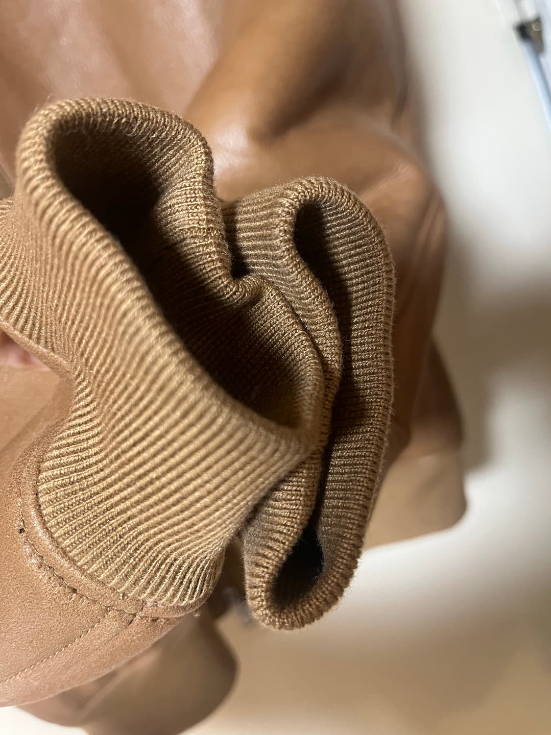 코스 시어링 레더 보머 브라운 무톤 S 상품이미지3