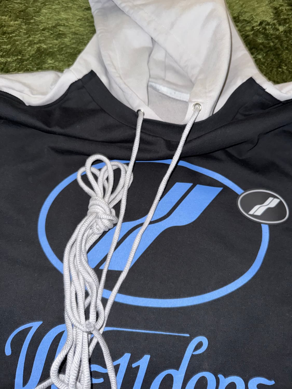 We11done 웰던 오버사이즈드 오버레이 패널 로고 후디 상품이미지5