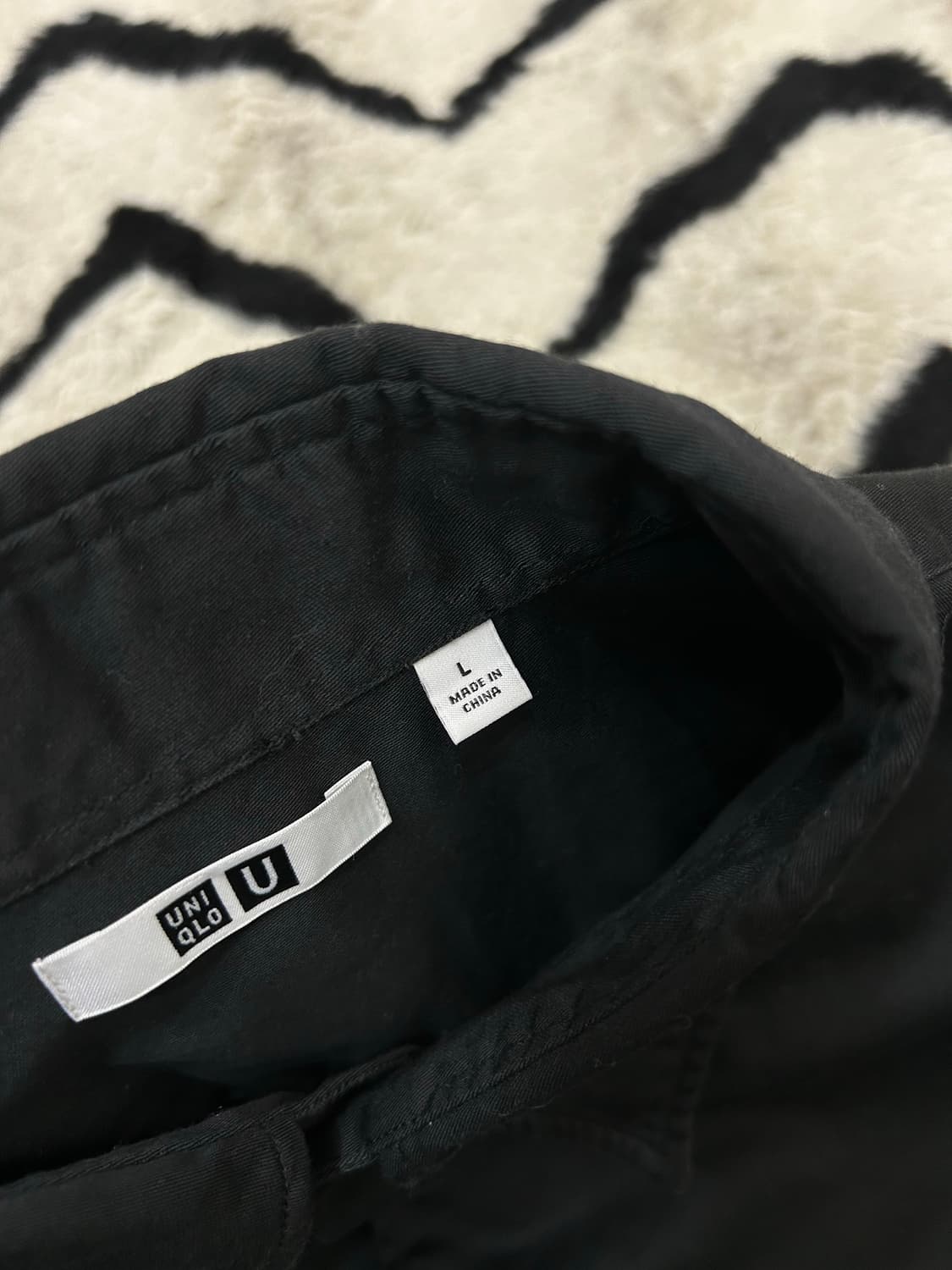 [L]유니클로U 오버핏 투포켓 워크셔츠/블랙 상품이미지5