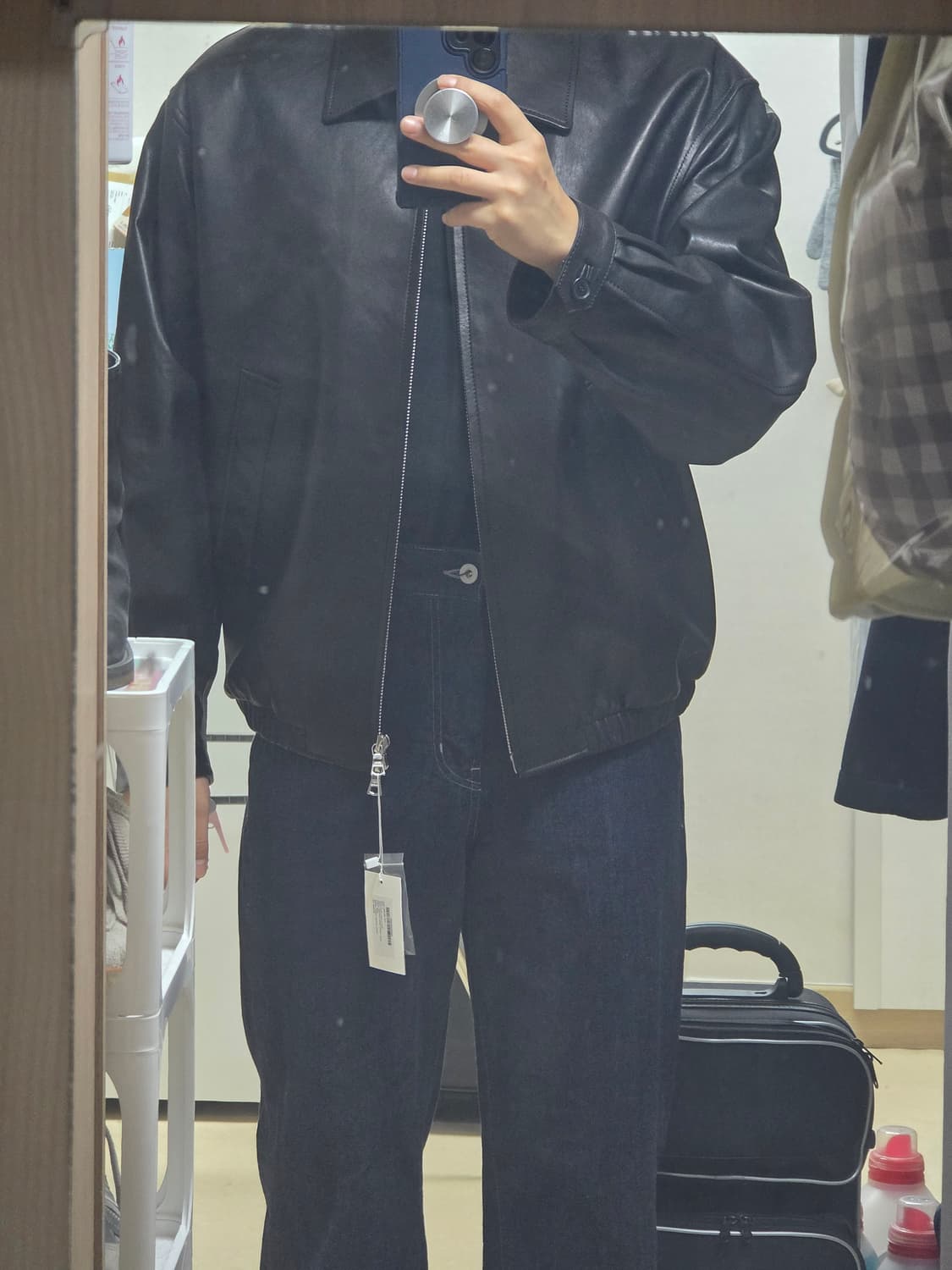SEW 스테디에브리웨어 레더 블루종 자켓 1사이즈 구매합니다 상품이미지1