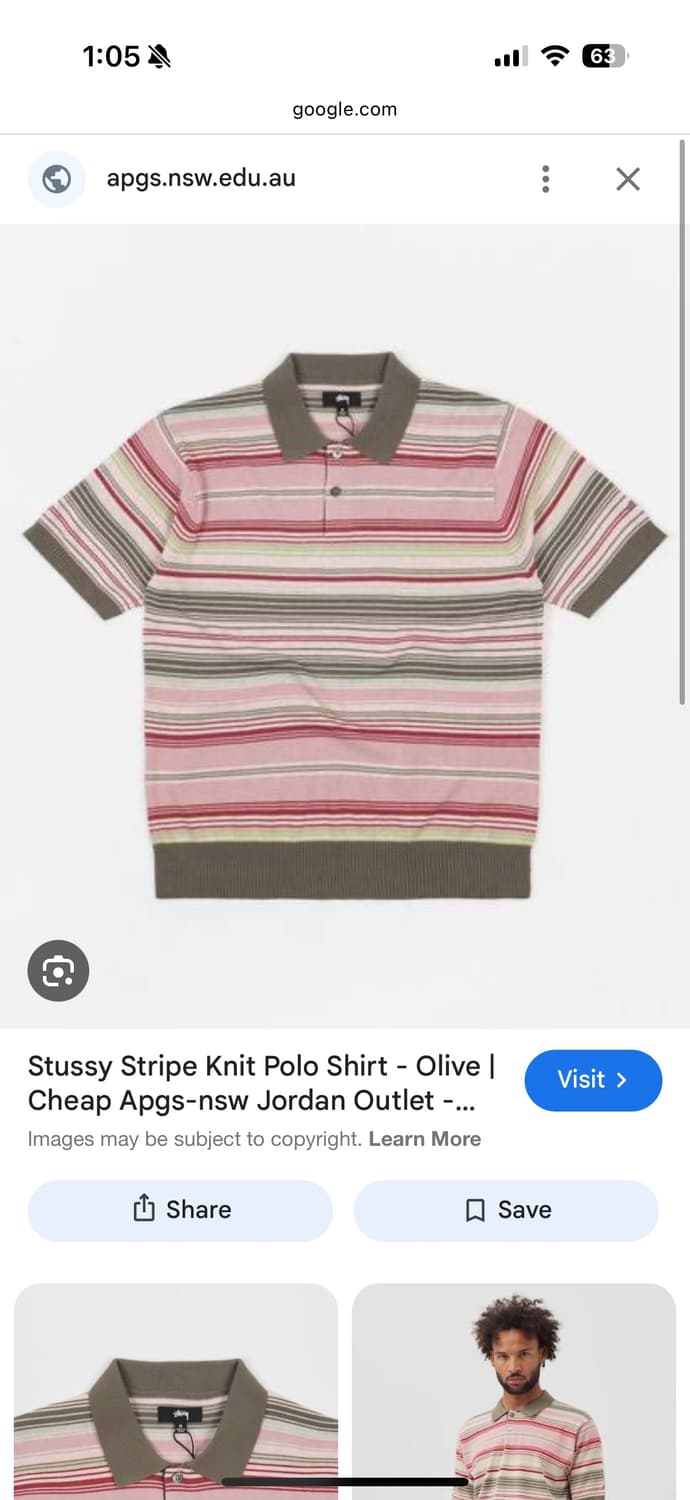 스투시 스트라이프 니트 폴로 L 상품이미지1