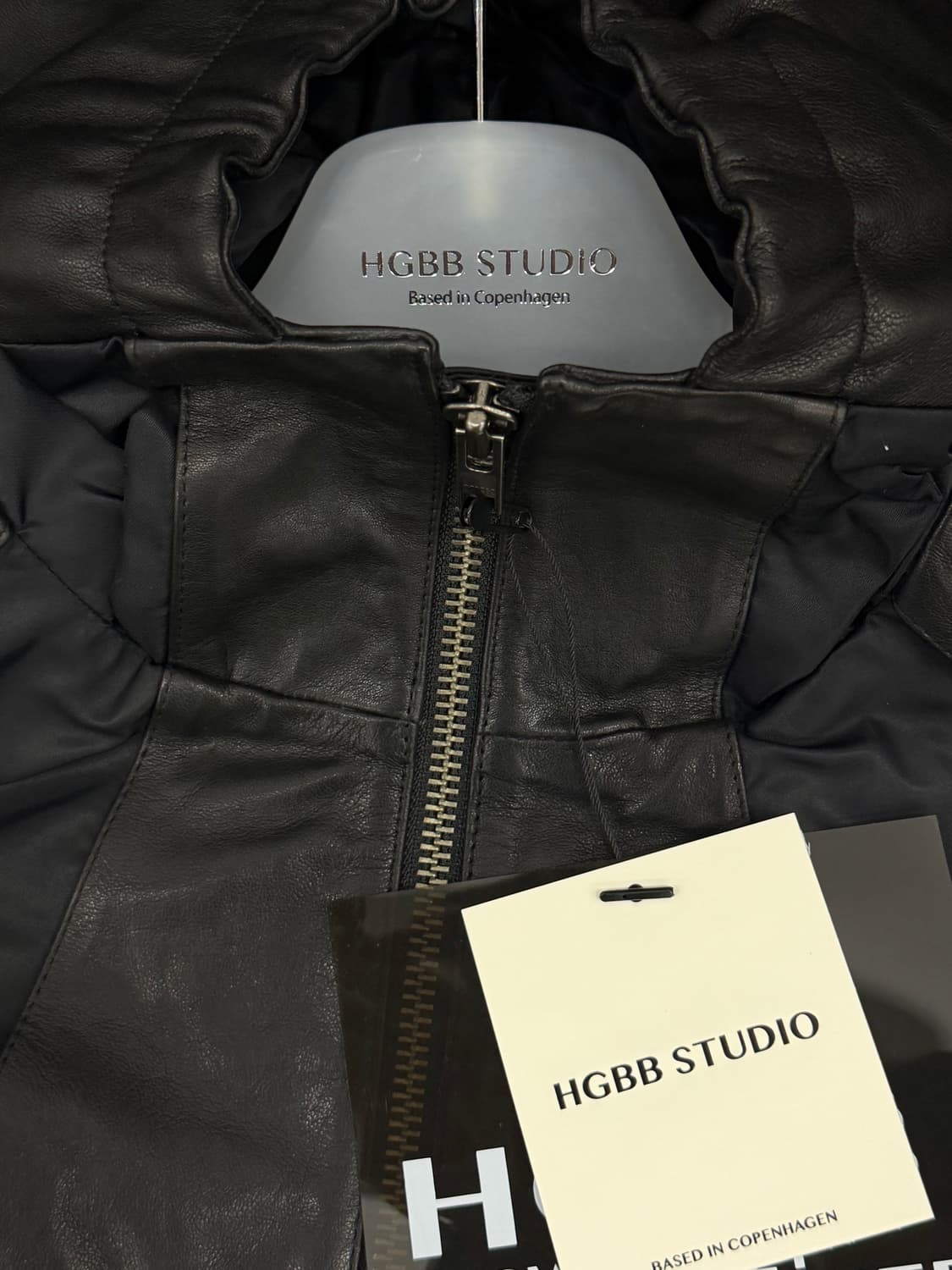HGBBSTUDIO BAM LEATHER JACKET BLACK Larg 상품이미지2