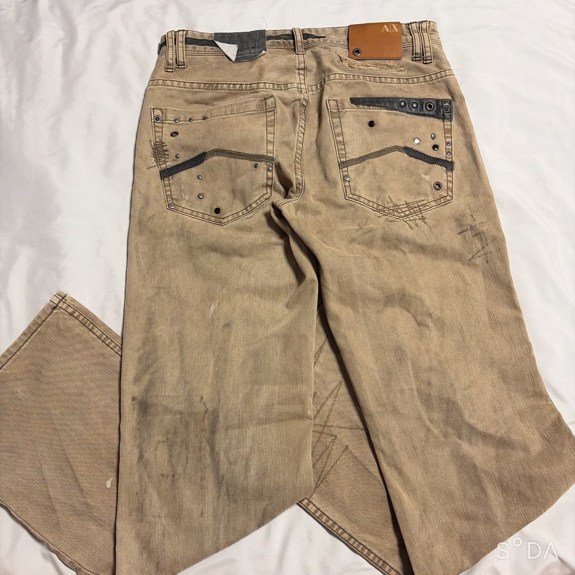 Armani Exchange 아르마니 베이지 부츠컷 워싱 데님팬츠 상품이미지2