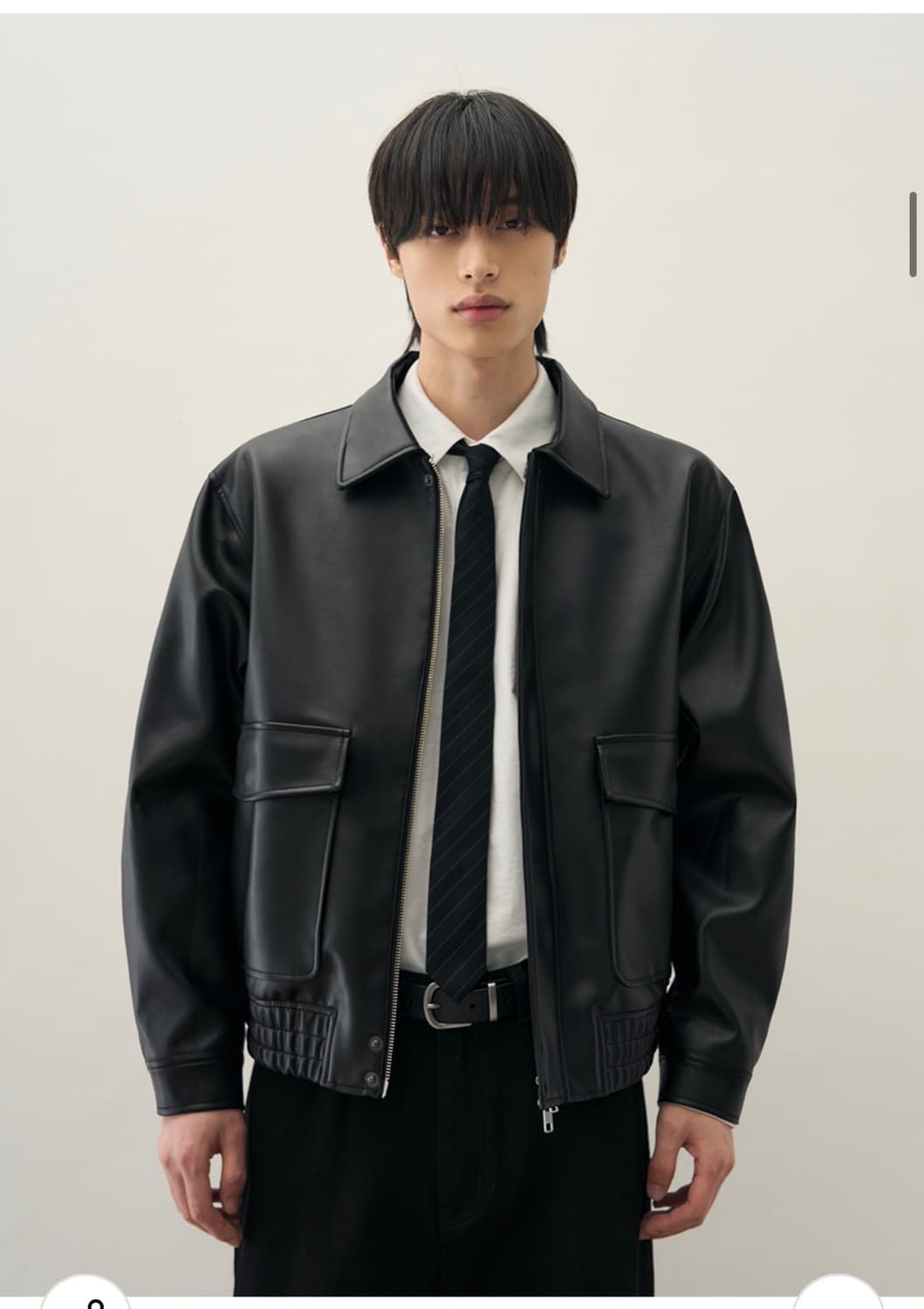 (L) 드로우핏 A-2 레더 블루종 자켓 [BLACK] 판매 상품이미지6