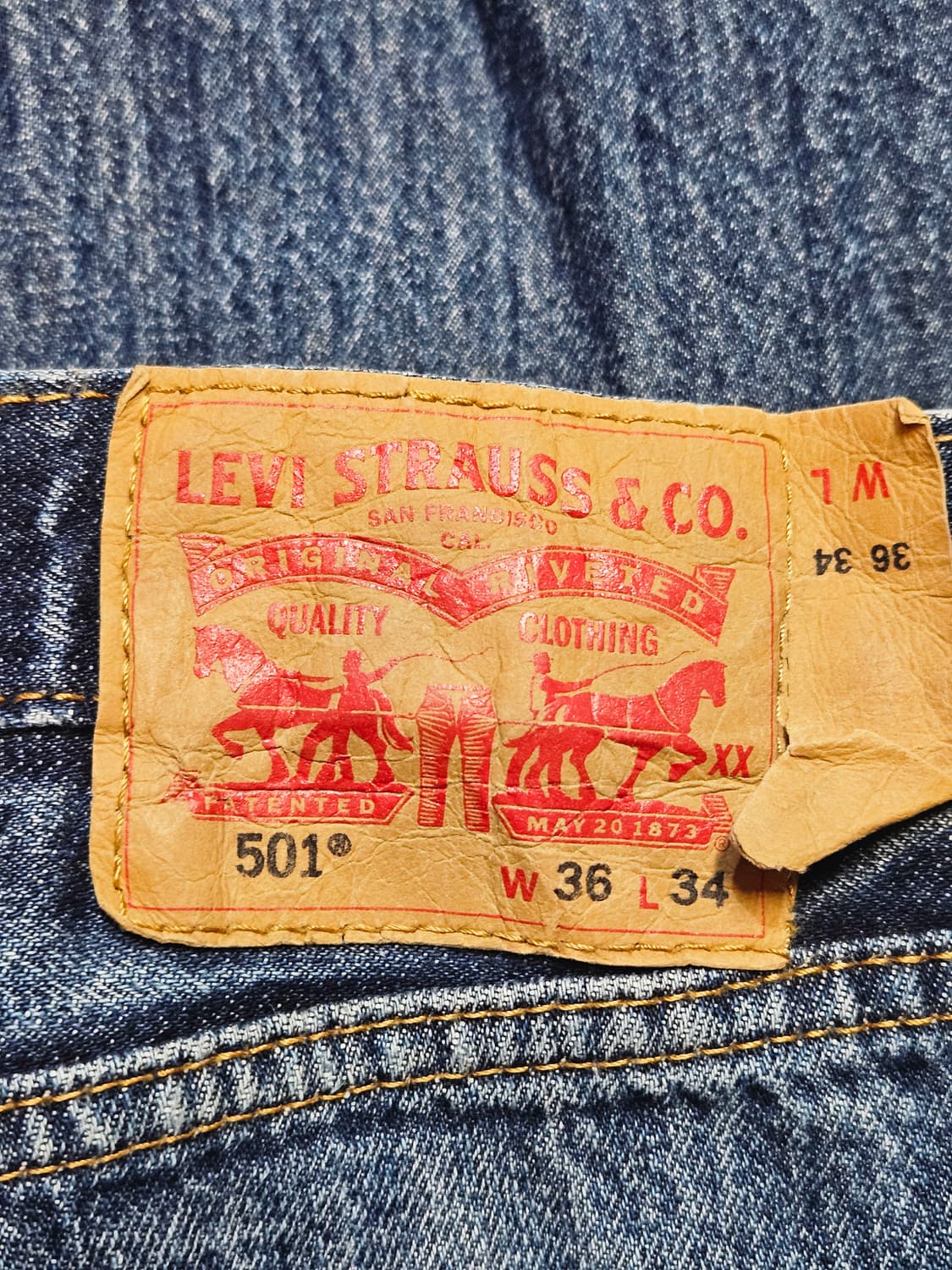 리바이스 501 빈티지 셀비지 데님 팬츠 상품이미지4
