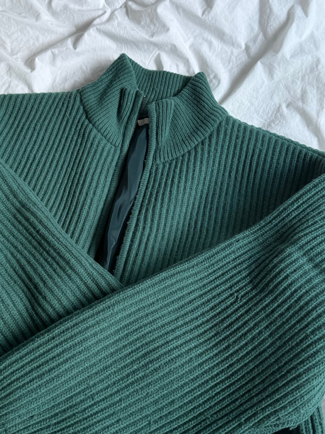 아모멘토 니트 집업(그린) 상품이미지2