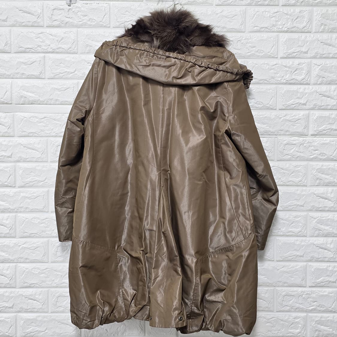 택포) 한섬 시스템 퍼 패딩 코트 M 상품이미지4