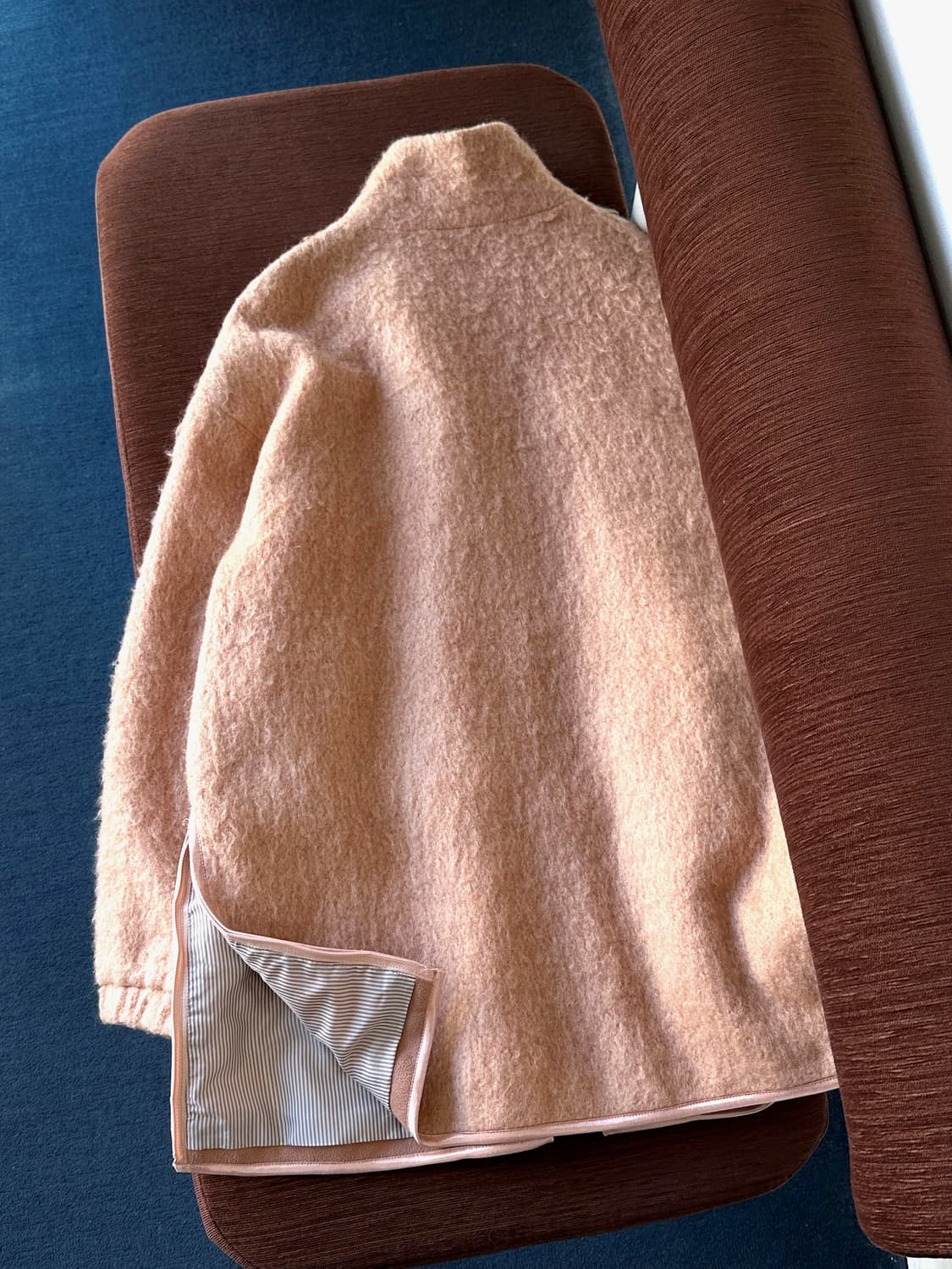 Loop mohair wool design zip shaggy coat 상품이미지5