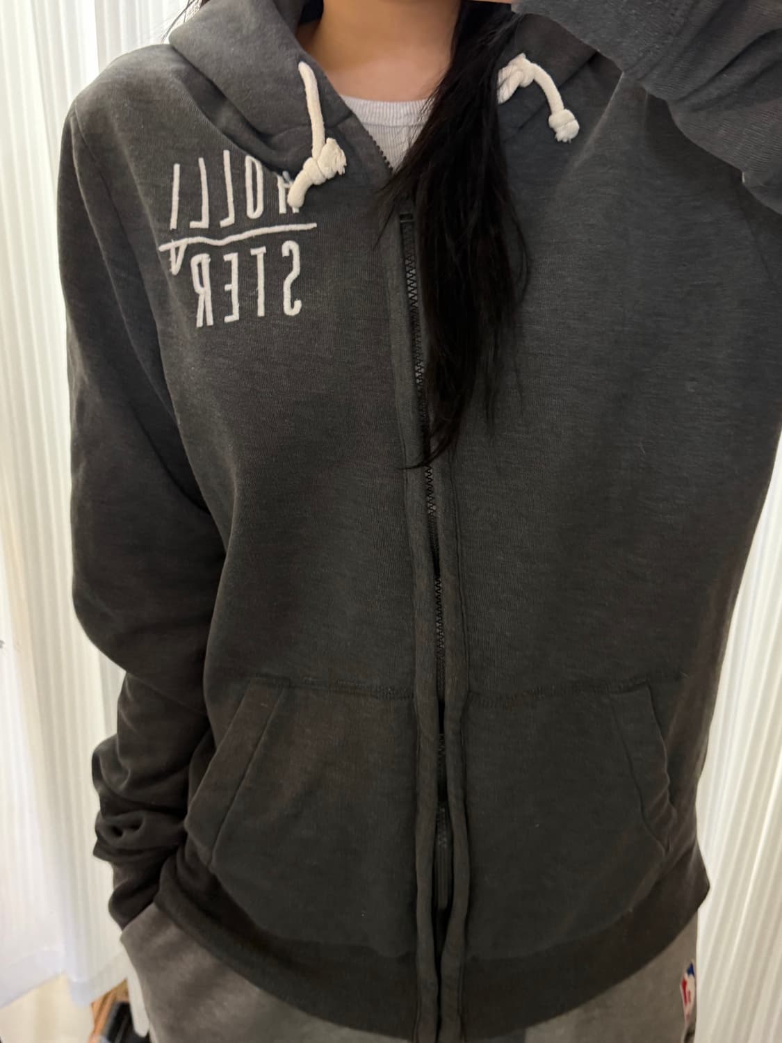 홀리스터 그레이 후드집업 L 상품이미지1