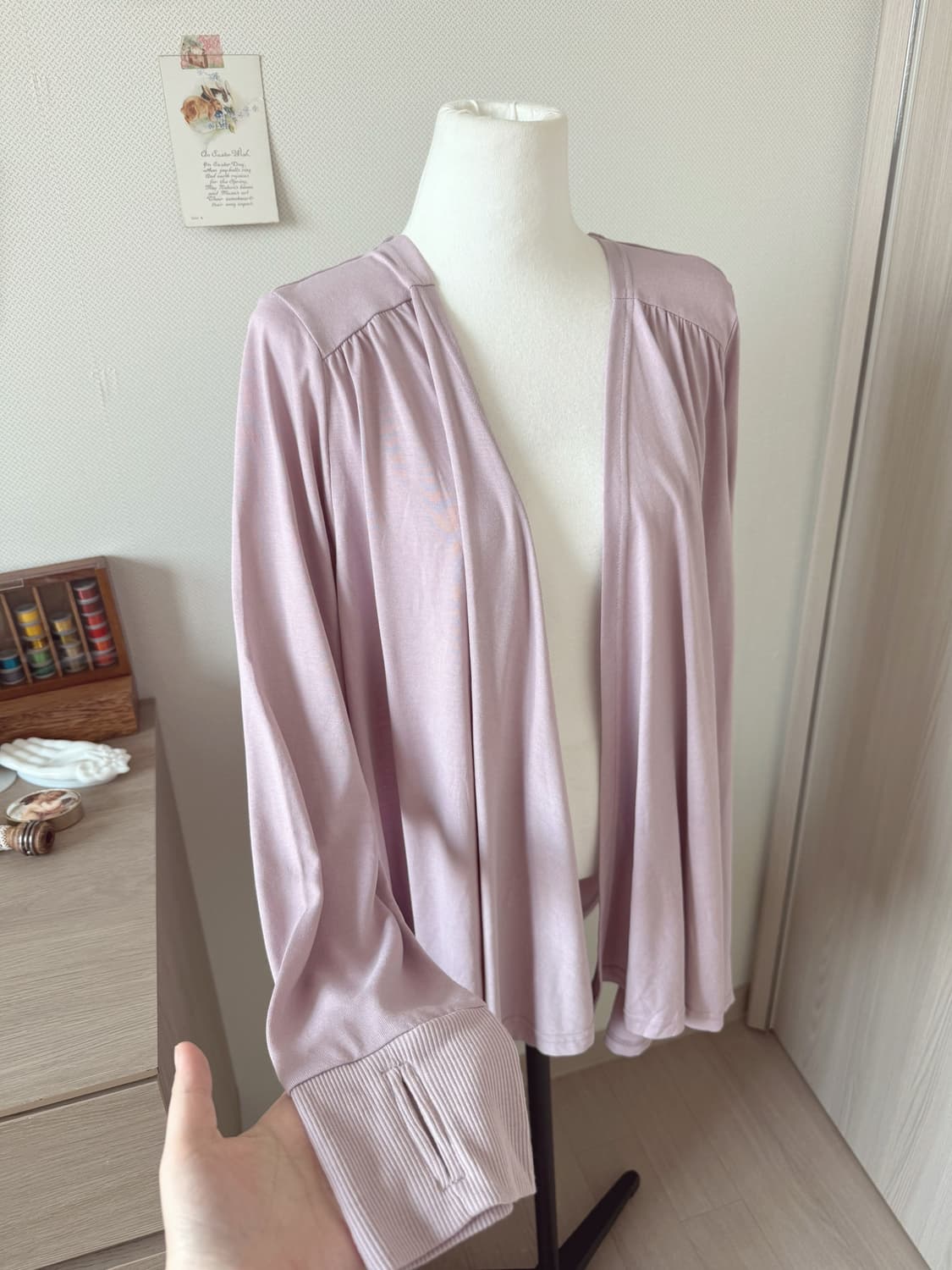 라일락 색상 모리걸 가디건 상품이미지3